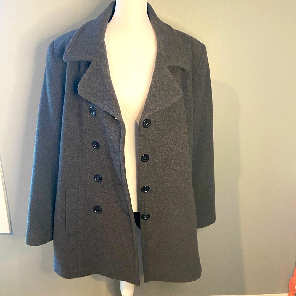 Halston Studio Dark Gray Button Down Winter Jacke… - image 1